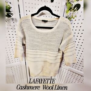 LAFAYETTE Cashmere linen & wool sparkle sweater. S